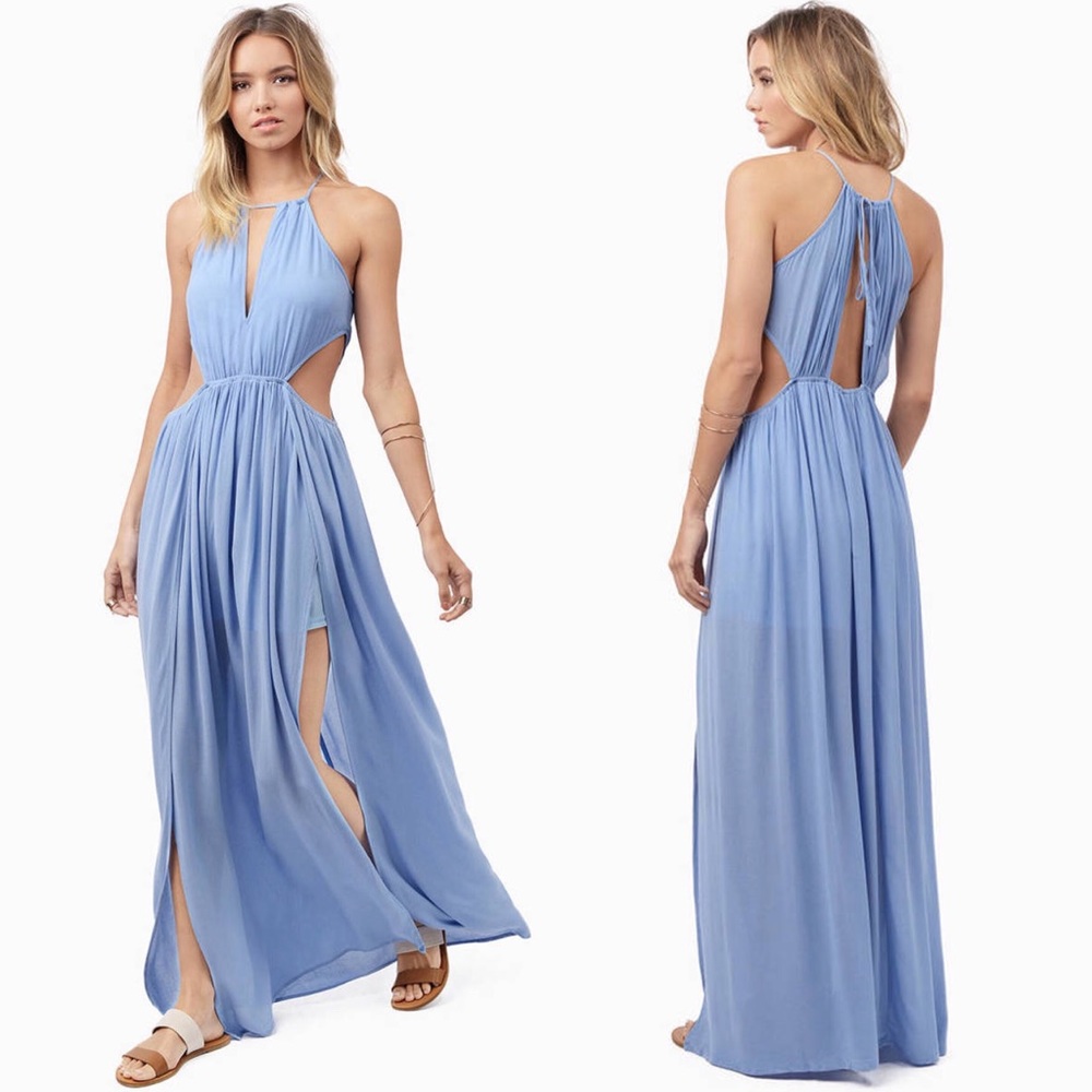 Tobi Blue Cutout Maxi Dress NWT